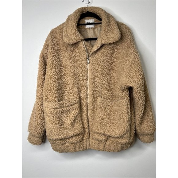 I.AM.GIA Pixie Oversized Coat Teddy in Caramel Cozy Casual Y2K sz XS - Picture 5 of 10